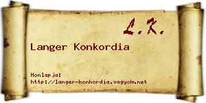 Langer Konkordia névjegykártya